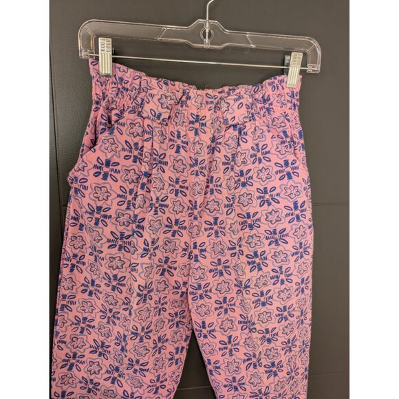Vintage 80's Silver Unicorn Kid's High Waist Pink & Blue Floral Pull On Pants 10 - Picture 2 of 10